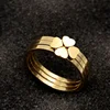 Wholesale New Rose Gold Ring Designs For Girls 3 Pieces Stainless Steel Stack Ladies Finger Rings Jewelry Women