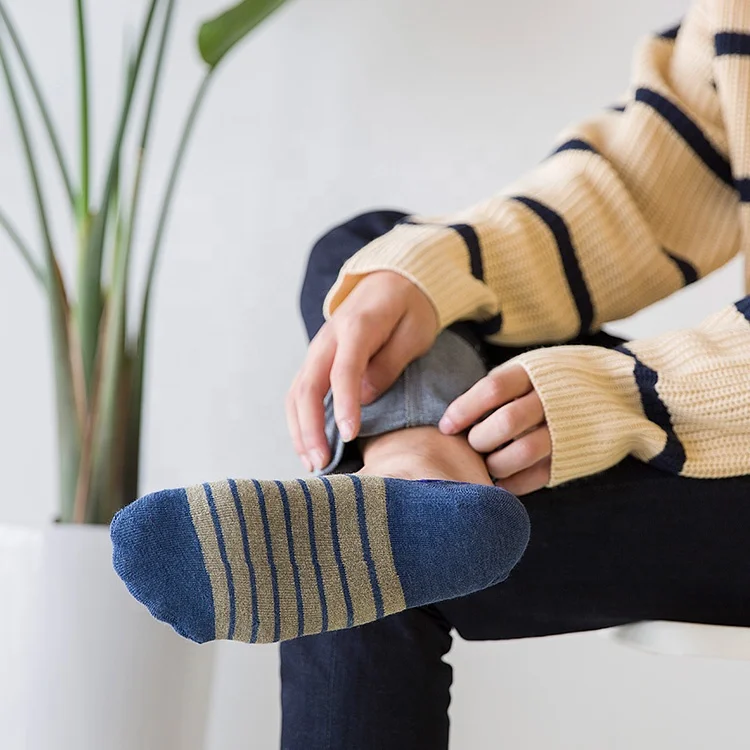 
Superior quality men heel offset print fashion unique design comfort ankle socks 