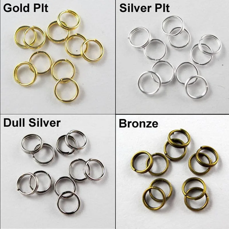 8mm Wholesale DIY Charms Jewelry Finding Open Jump Rings Silver Metal Split Ring for jewelry making