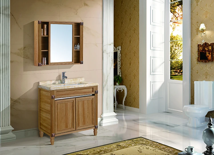 Standing Elegant Wood Bathroom Sink With Cabinet Wash Basin Vanities