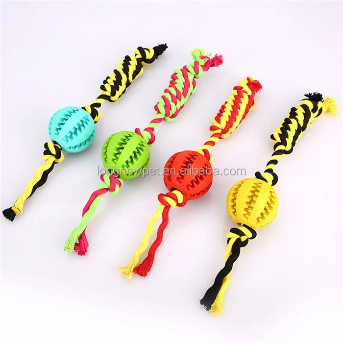Dental Chews Dog Toys Rubber Dog Treat Ball Teeth Cleaning Ball With