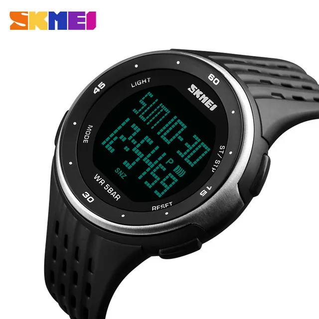 
SKMEI 1219 Women Men Digital Watch Hot Brand New Sport Style Waterproof Sports Military Silicon Led Watch 