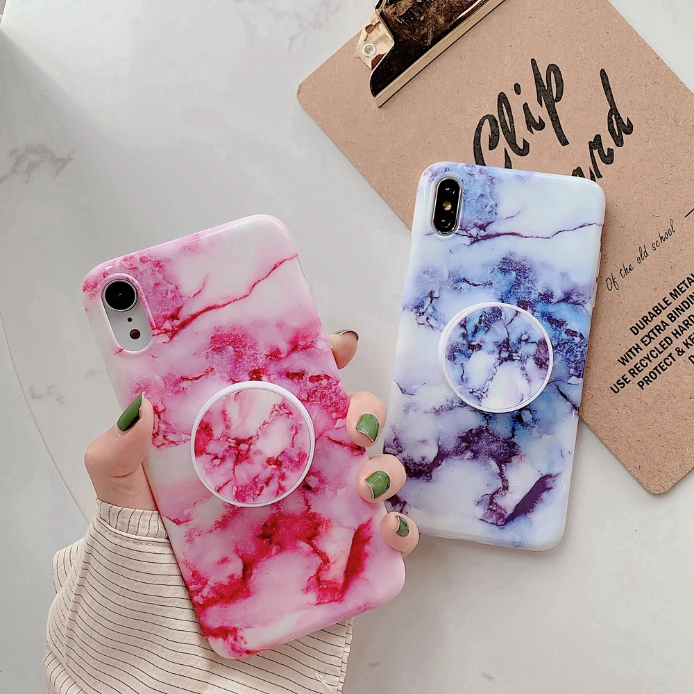 

Marble Designer Foldable Stand Phone Case for iPhone 6 7plus X TPU Shock Proof Custom Logo for i Phone8 Xs Max Xr Mobile Covers, N/a