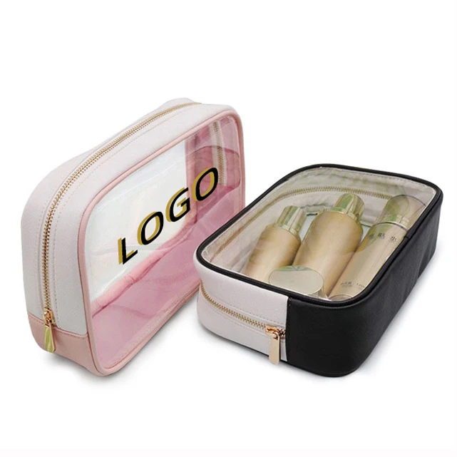 

direct factory custom logo tpu transparent clear pvc cosmetic makeup pouch, Customized