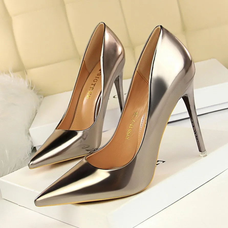 Ss0037 Silver High Heel Shoes Women 