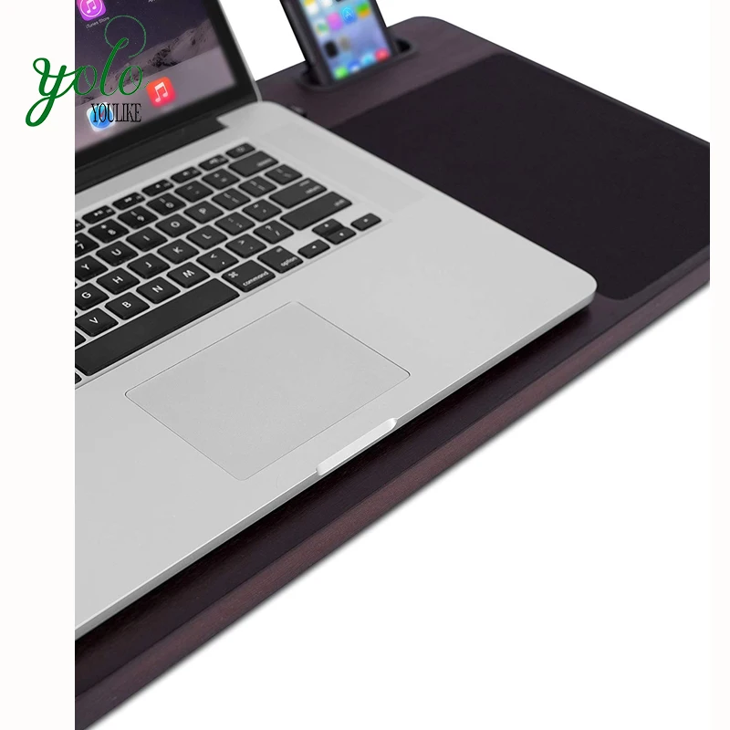 Multi Tasking Bed Tray, Bamboo Laptop Lap Desk Board with Tablet Phone Slot And Mouse Pad