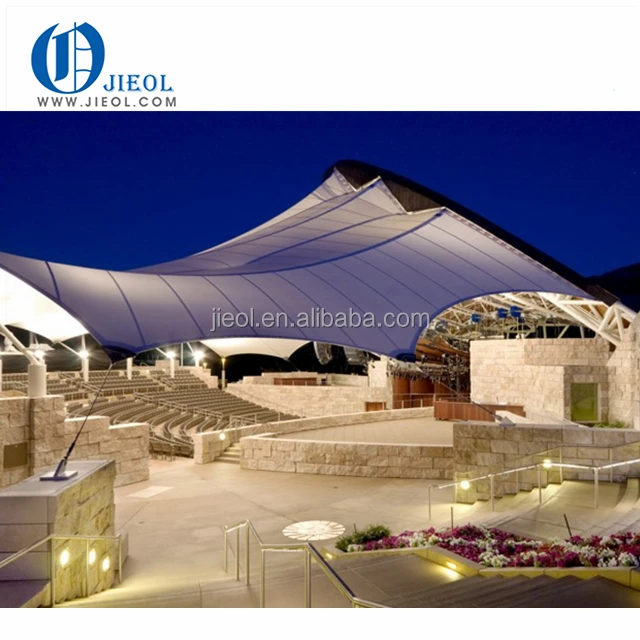 
High quality shopping mall PTFE, PVDF tensile membrane roof 