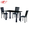 Contemporary Simplicity Rustic Glass Dining Table With Metal Leg