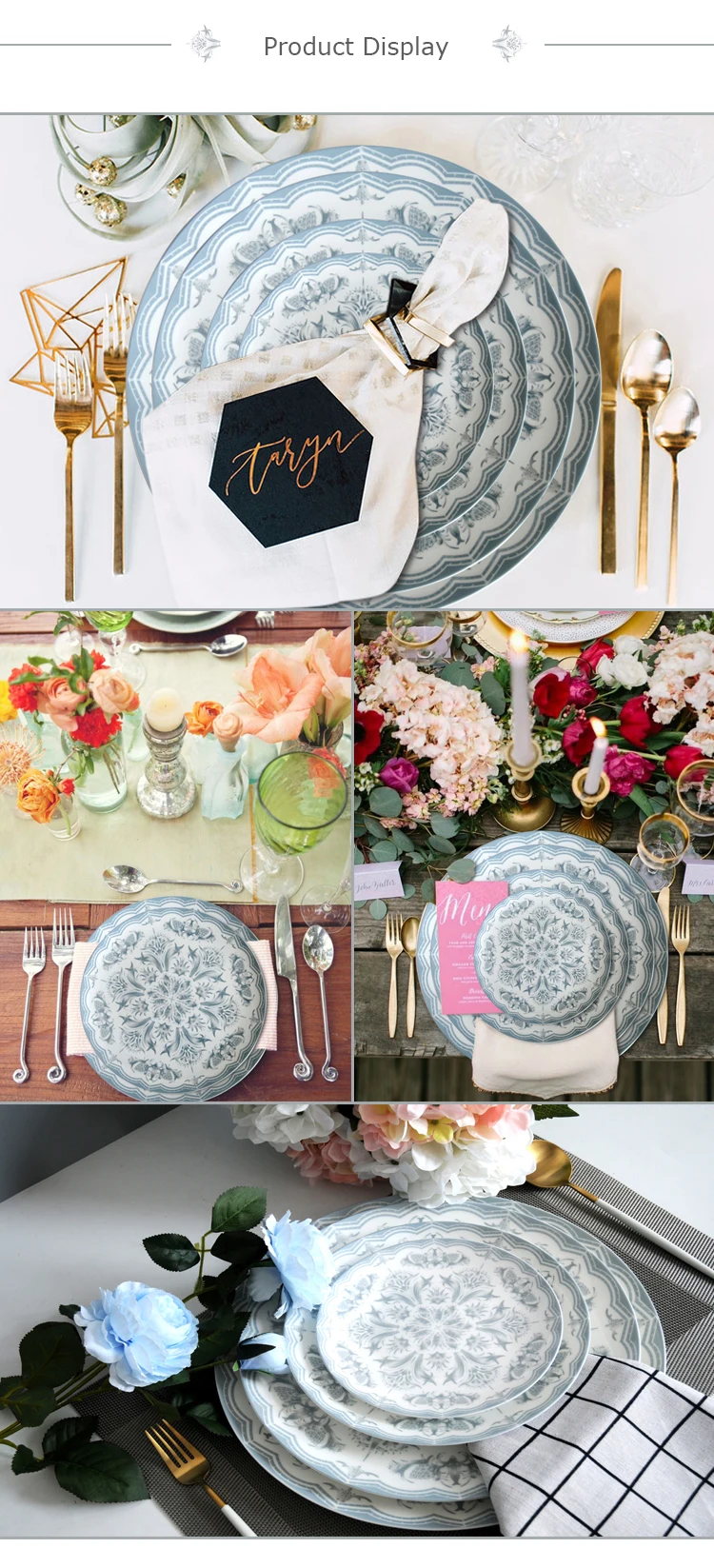 Wholesale Turkish Royal Dinnerware Sets Crockery Bone China Dinner Set