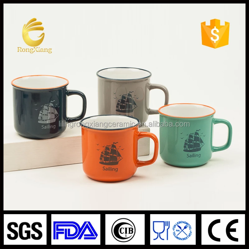 
factory manufacturer hot sale cheap bulk customized printed ceramic enamel mug 