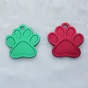Personalized wholesale Anodized Red & Green Paw Shape Dog Pet Id Tags