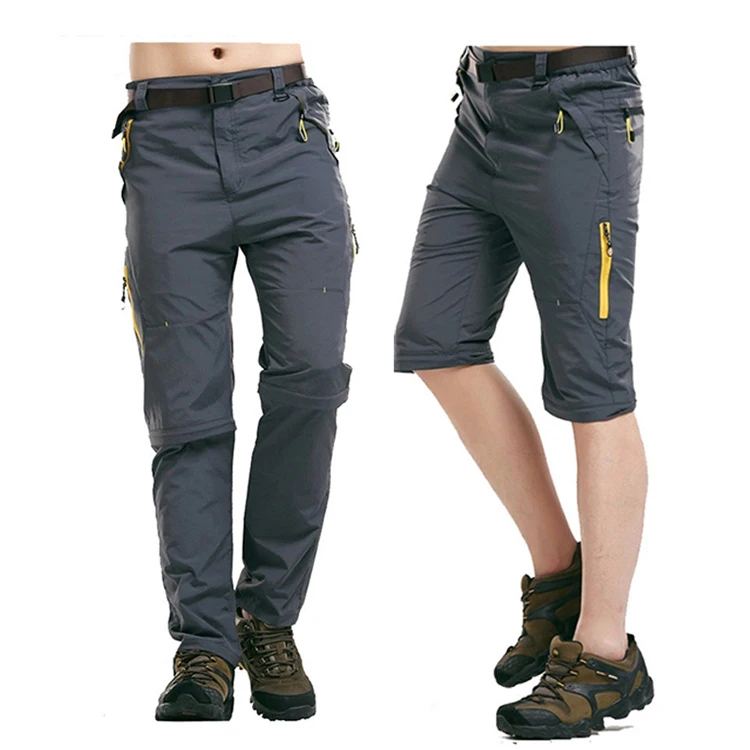 

Summer Men's Quick Dry Removable Outdoor Sport Waterproof Short Pants Hiking Thin trousers L-SSMT-001, Gray,black,khaki,bean green