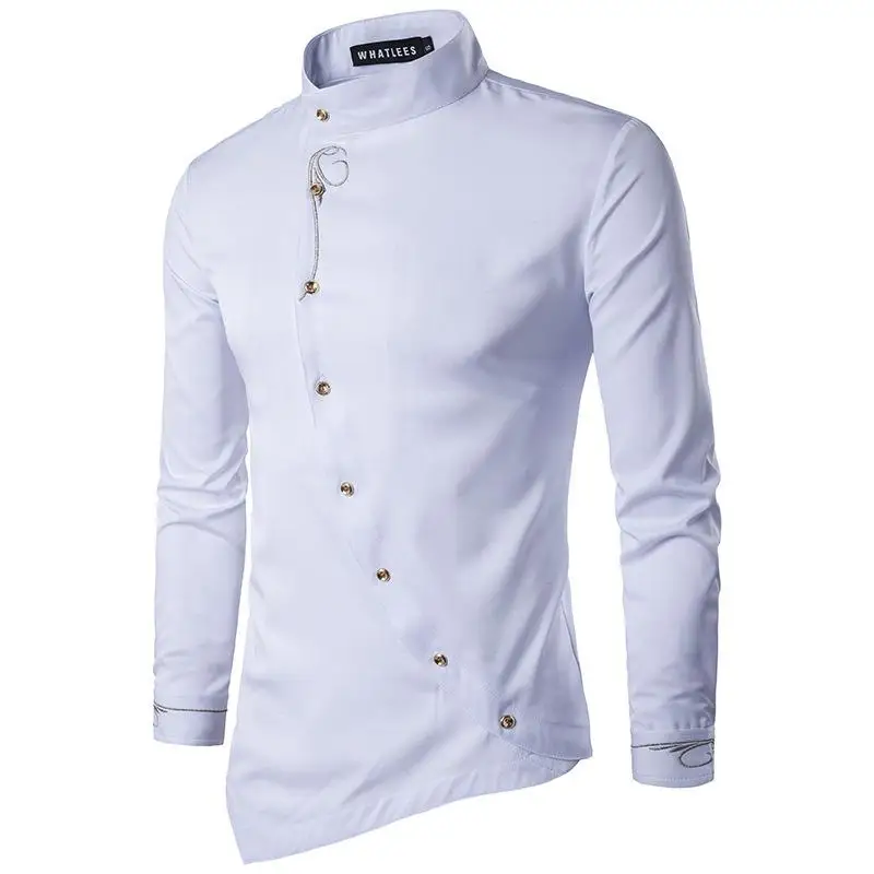 

Shirt Men New Long Sleeve Casual Slim Fit button down men shirt Print men formal shirt 100% cotton, Customized
