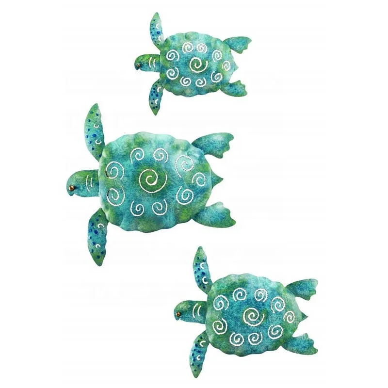 

Nautical wall mounted metal sea turtle wall decor