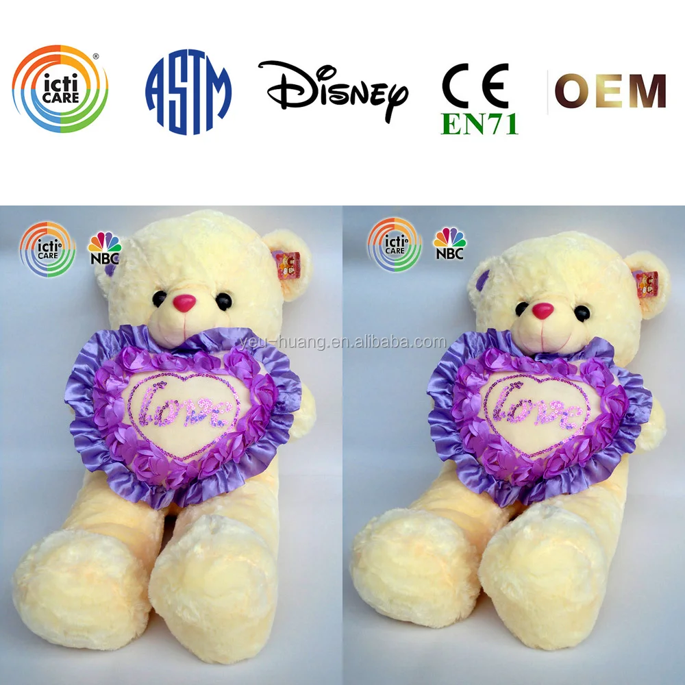 Jumbo heart valentine plush super soft bear maker supplier manufacturer factory