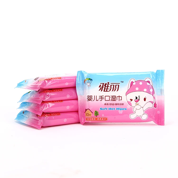 10 Individually Wrapped Disposable Wipes Travel Pocket Pack Baby Wipes