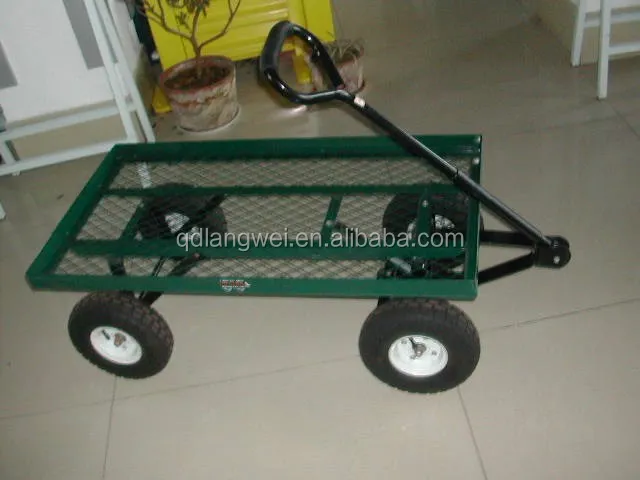 Carrito de jardín, carro de 4 ruedas, hasta 300kg w, elevador de