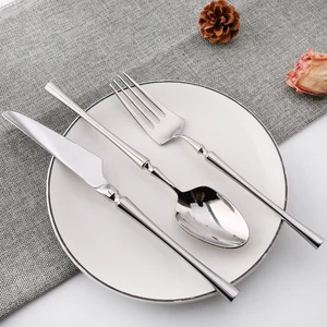 Image of Tableware Silverware Set Stainless Steel Cutlery Dinner Royal Silver Cutlery Set