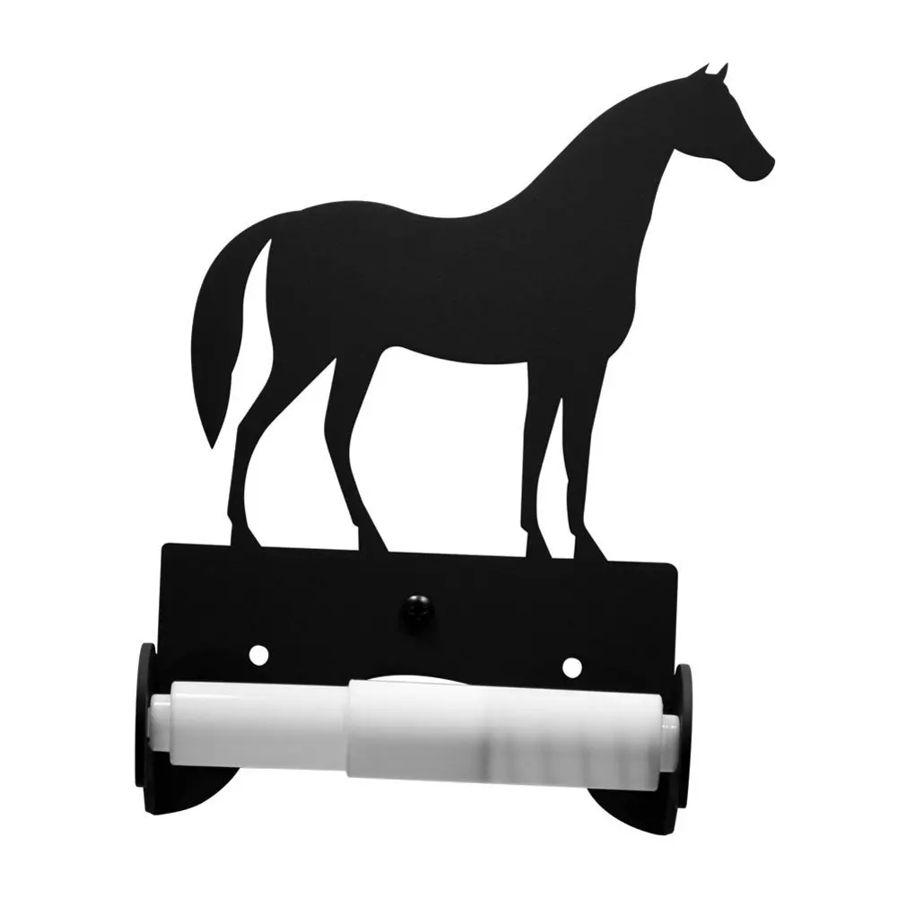 Iron Traditional Style Horse Toilet Roll Tissue Holder - Heavy Duty Metal Toilet Paper Holder, Toilet Tissue Holder, Toilet Paper Dispenser, Toilet Roll Dispenser