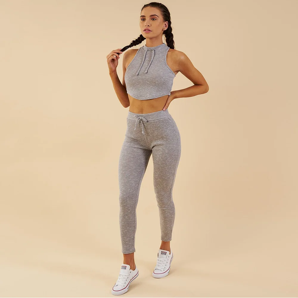 

Whole yoga outfit set with apparel and capris, As photo