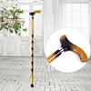 Wholesale Elder Solid Wood Leading Crutches Carving Old Man Smart Cane Outdoor Wooden Handle Walking Stick