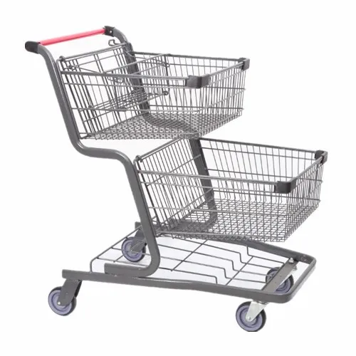 Supermarket Double Basket Shopping Cart Buy Double Basket Shopping