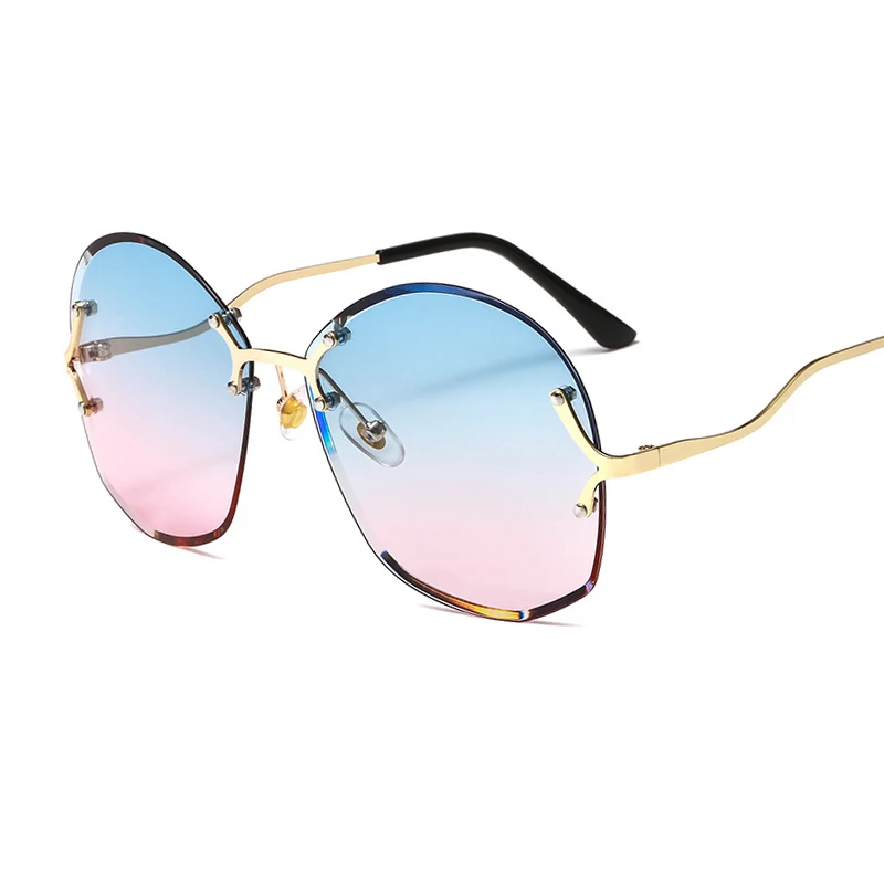 

GUVIVI CE&FDA Rimless Oem sunglasses women Oversize women sunglasses Sun glasses sunglasses women