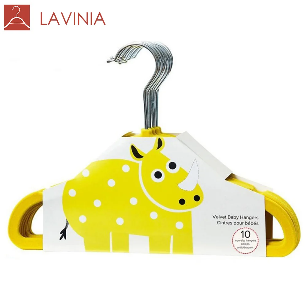 

LAVINIA children flocked hangers velvet cardboard, Any color