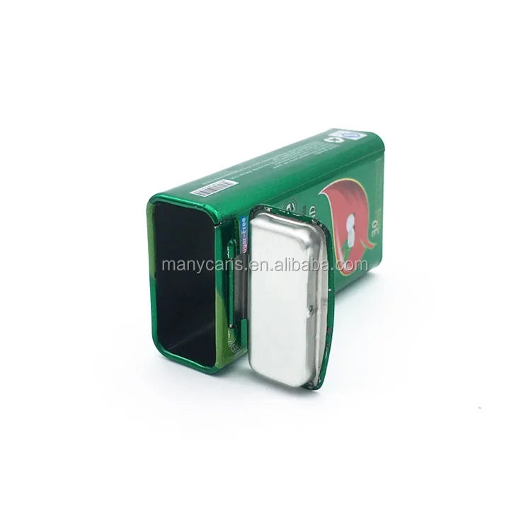 Rectangular Mints Candy Tin Box For Chewing Gum Hinged Tin Box Buy
