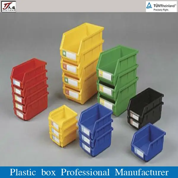 Almacén uso apilable de plástico caja de almacenamiento de piezas