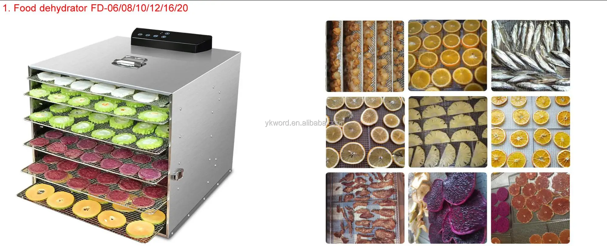 20 Tray Fruit Dryer Dehydrator Vegetable Food Air Dryer Dehydration Pet