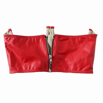 sujetador rojo sin tirantes