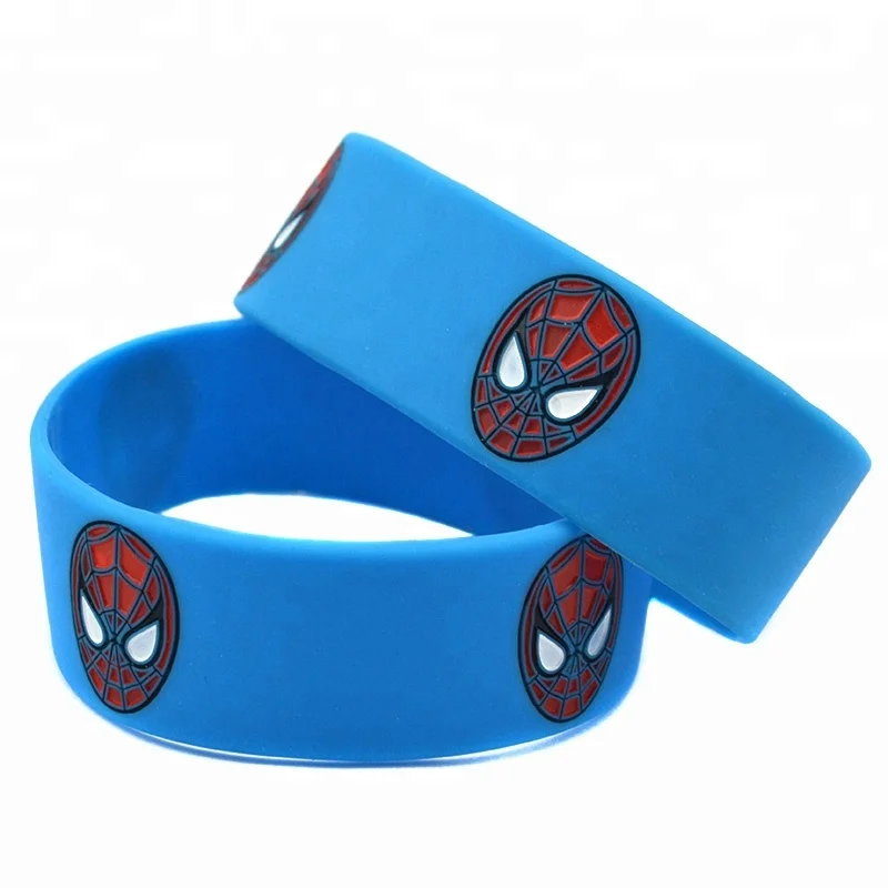 

25pcs The Amazing Spiderman Silicone Wristband Ink Filled Logo Bracelet