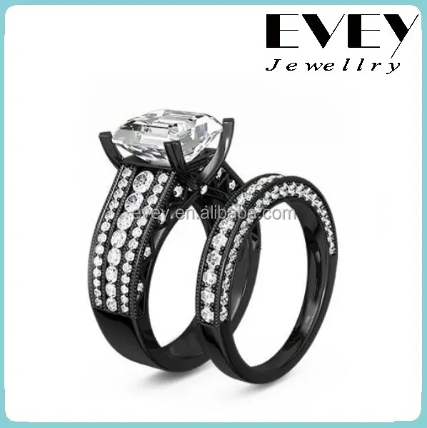 

Evey Princess Cut Cubic Zirconia Women's Black Ring Set