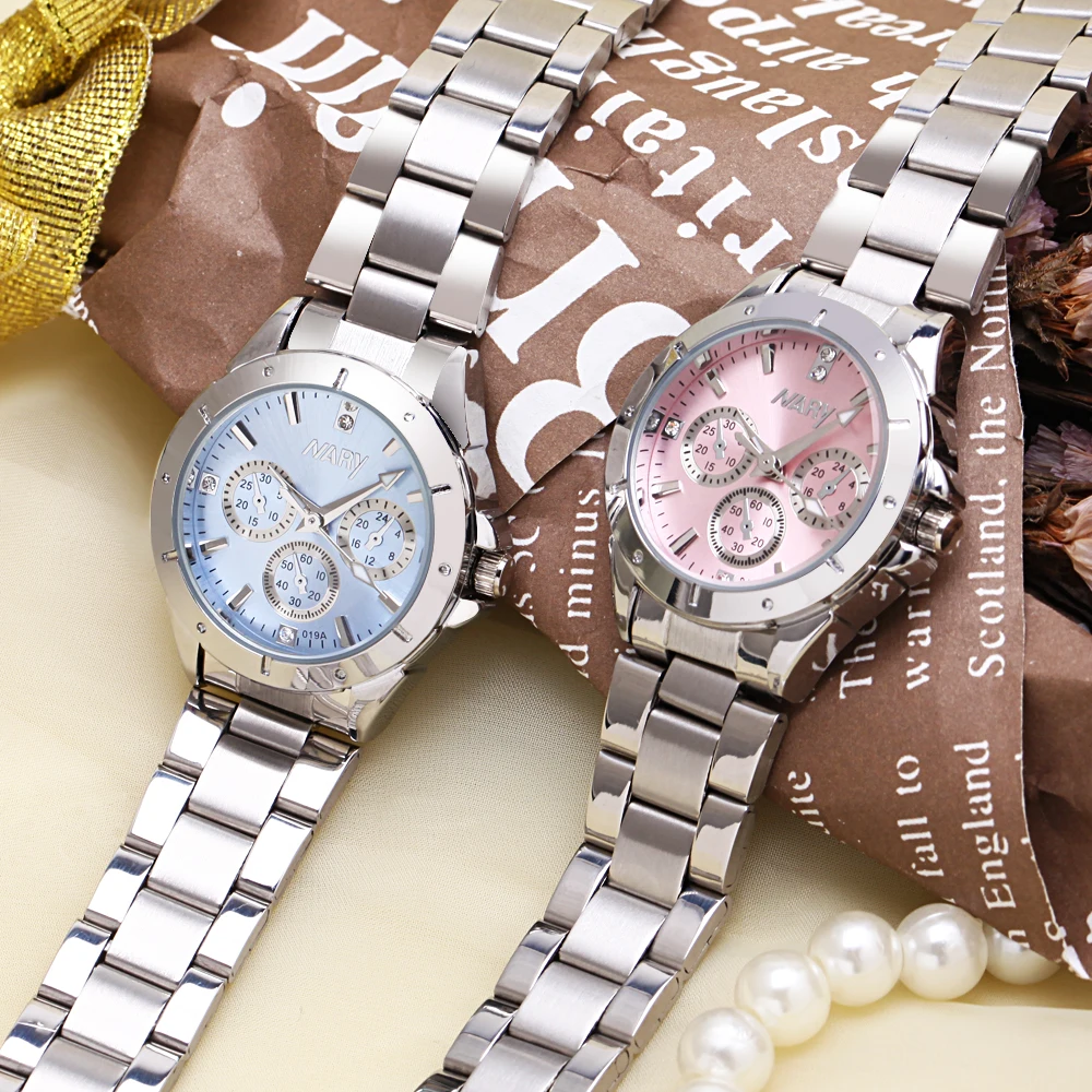 

NARY Watch Women Fashion Luxury Watch Reloj Mujer Stainless Steel Quality Diamond Ladies Quartz Watch Women Rhinestone Watches, 3-color