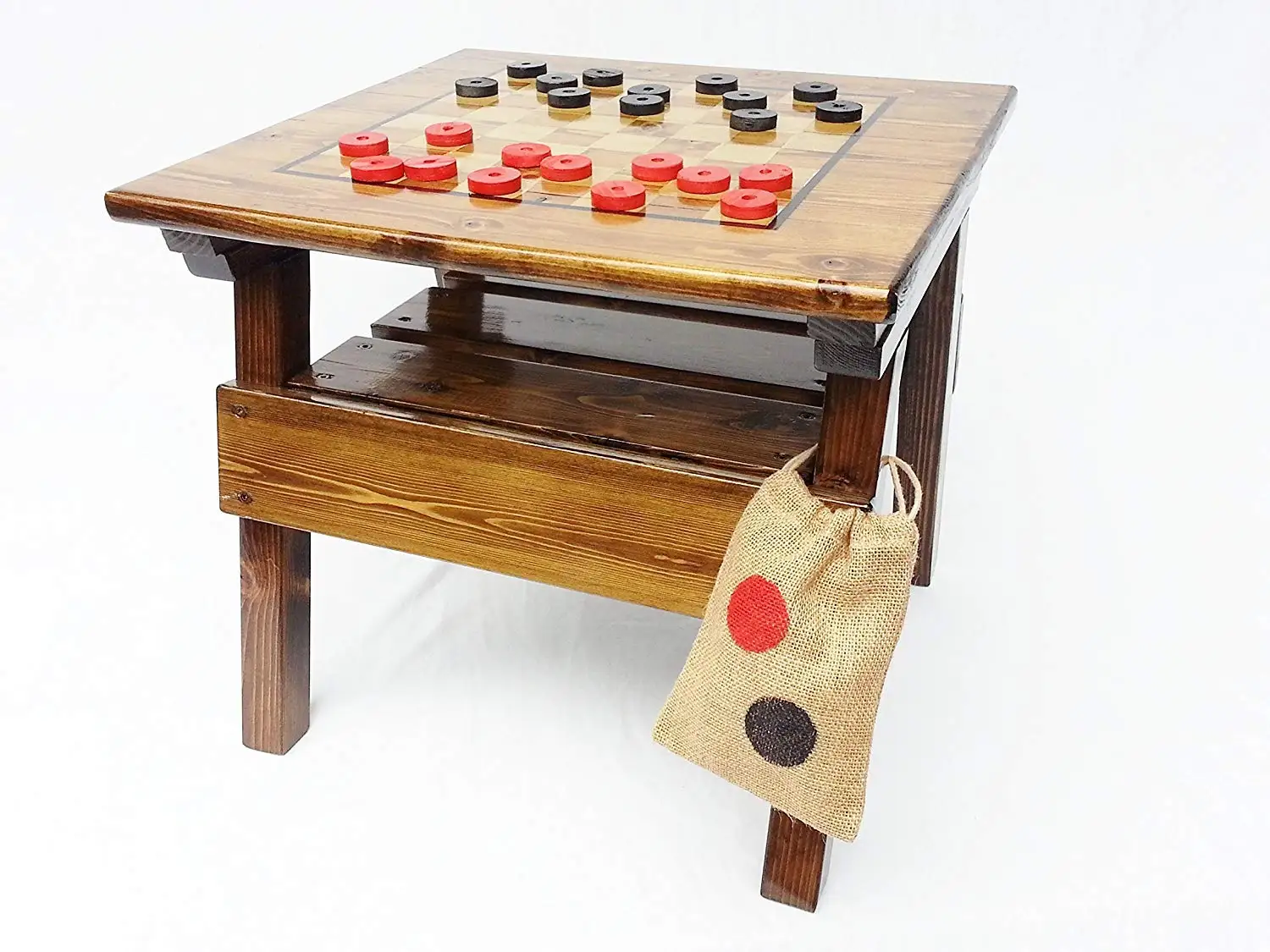 wooden activity table with storage