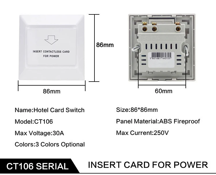 Original Factory Price Hotel Insert RFID Key Card Electrical Energy Saver Switch For Power Saving