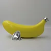 custom laser logo mini metal banana shape hip flask