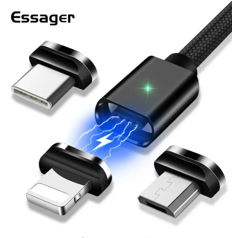 

Essager Magnetic USB Cable For iPhone Charger Magnet Data Charging Charge Type C Micro USB Cable For Android Mobile Phone Cables