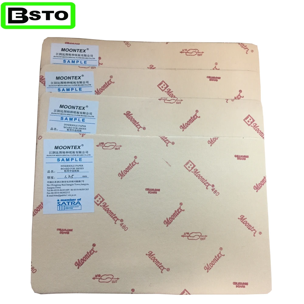 
jiangyin besto good quality high gule moontex 480 cellulose insole paper board 