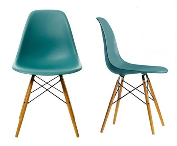 
Modern Design White PP Plastic Dining Chairs With Beech Wood Legs 