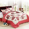 MH Red Patchwork Quilt Sets 100% Cotton Quilted Bedspread/Coverlet Bedding Sets