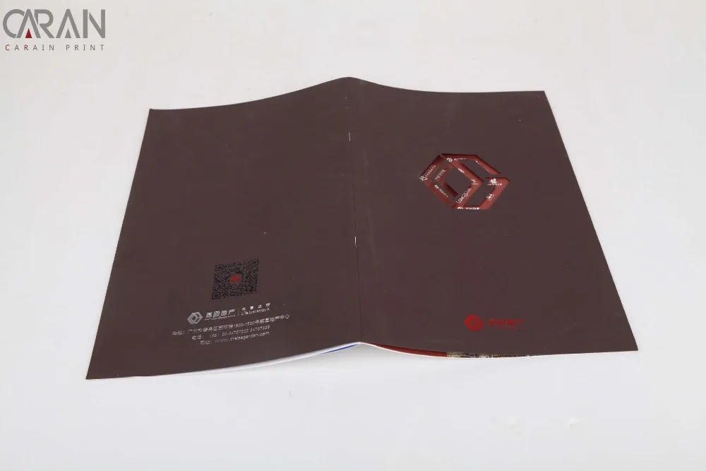 
Special Paper Hollowing Finish Pantone Printing House Selling Company Promotional Catalogue Book 