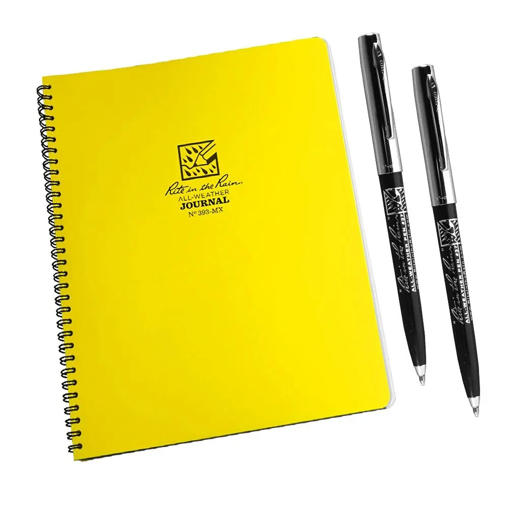 Rite in the Rain 393-MX All-Weather Maxi-Spiral Journal with Black Clicker Pens