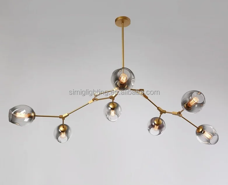 2019 hot sale Modern designer DNA molecule chandelier Lindsey magic bean clear glass ball pendant lamp