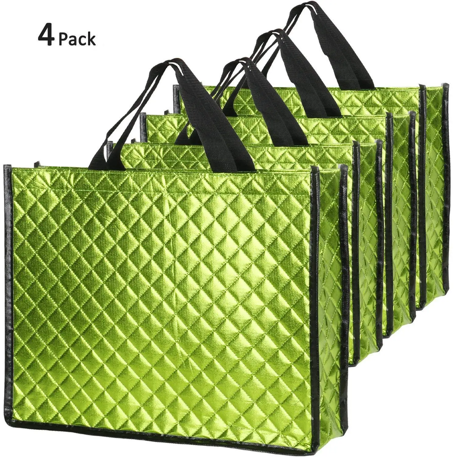 reusable fabric gift bag. Medium drawstring green gift bag