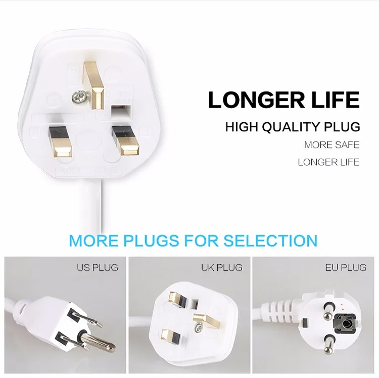 5 Gang Universal Multi Function Flexible Extension Socket with 2 USB Smart Desktop Power Strip
