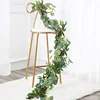 Green Seeded Garland Faux Eucalyptus Plant Silver Dollar Eucalyptus Leaves Greenery Hanging Vine Garland E1