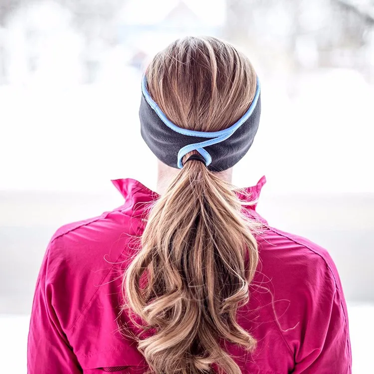 Fleece Fabric Running Headband Warm Sports Ponytail Fleece Headband