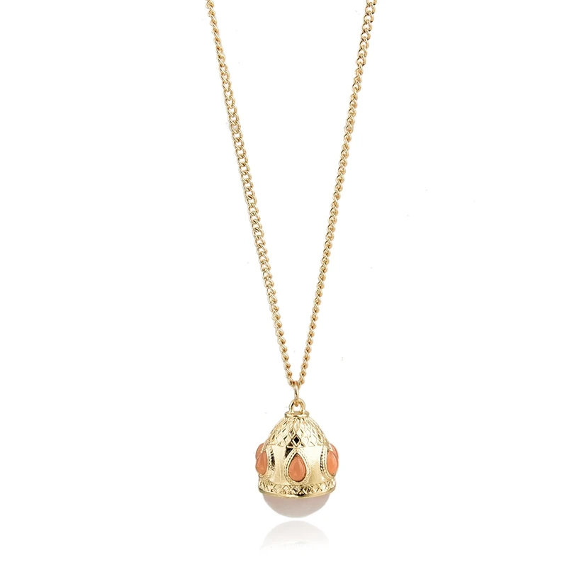 

Pendant necklace wholesale large size rose quartz pendant necklace, Gold